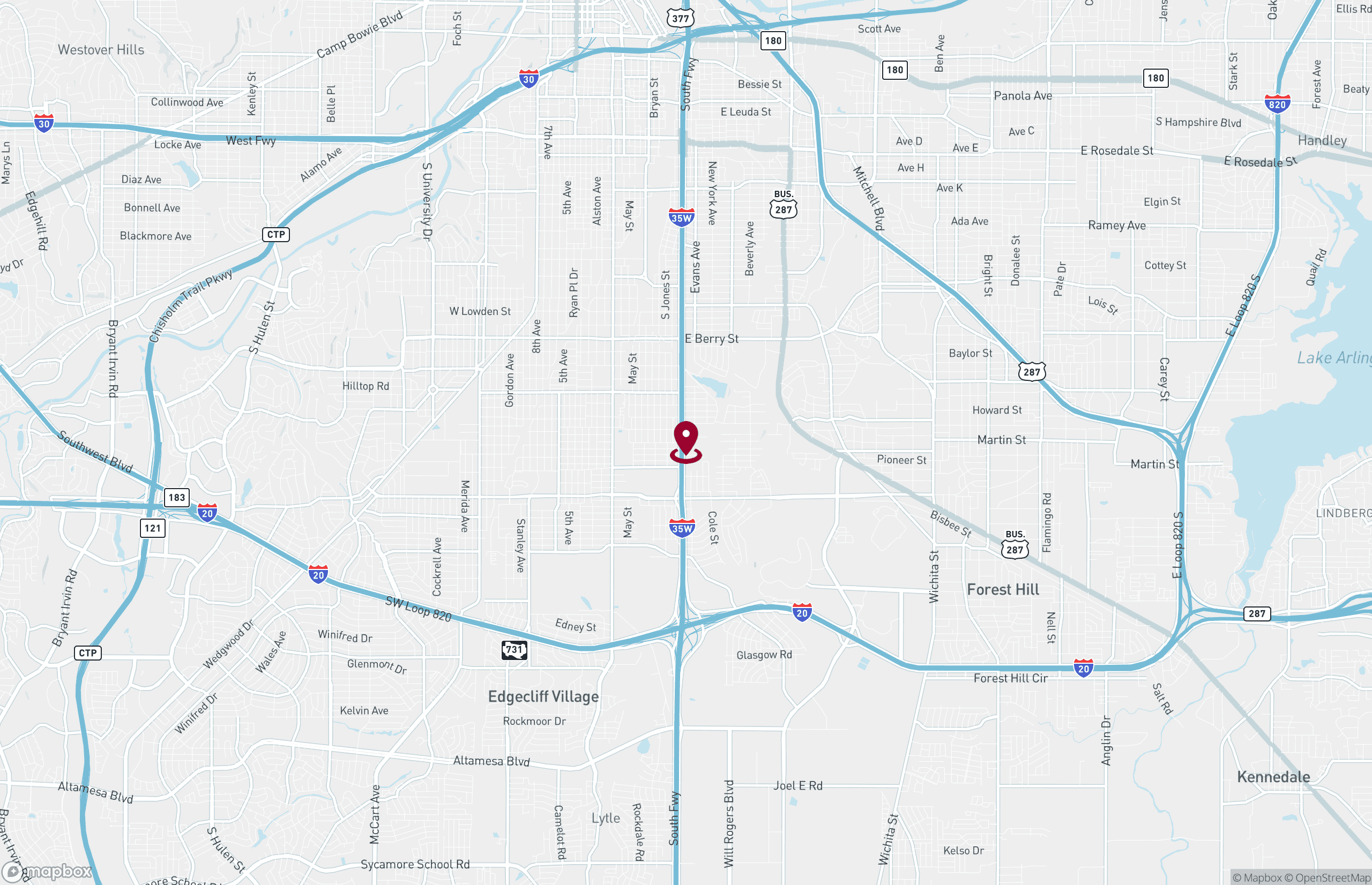 Map Industrial Property for Lease or Sale - 3855 South Fwy, Fort Worth, Texas, 76110 (2)