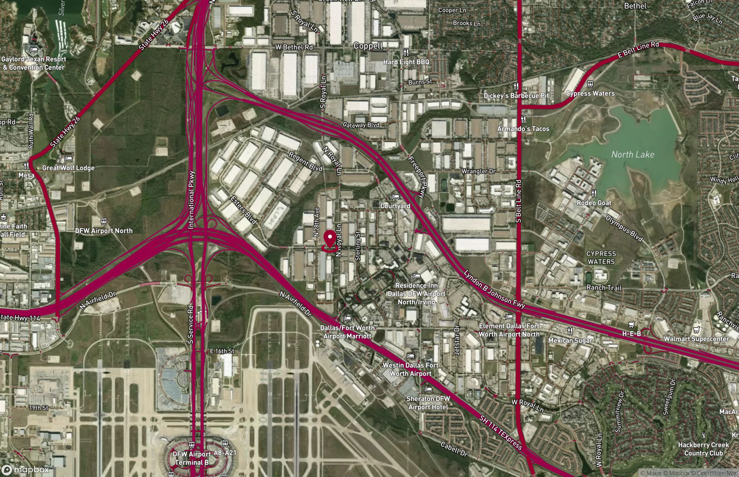 Map Industrial Property for Lease - 1100 W Royal Ln, Irving, Texas, 75039 (2)