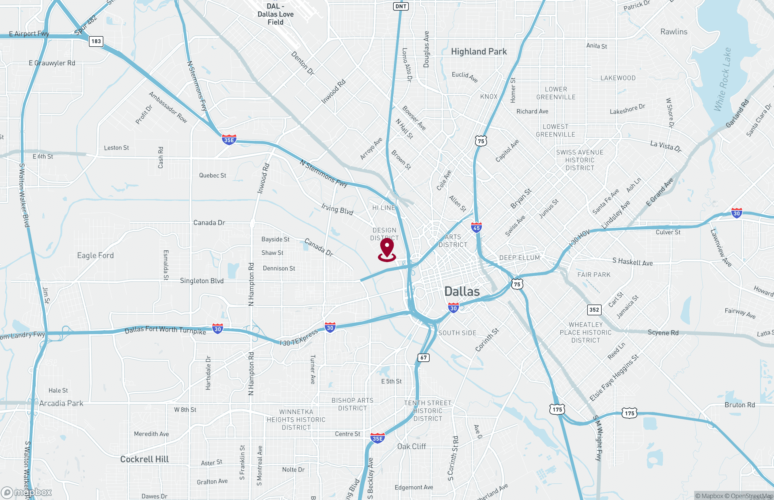 Map Industrial Property for Lease or Sale - 1001 N Riverfront Blvd, Dallas, Texas, 75207 (2)