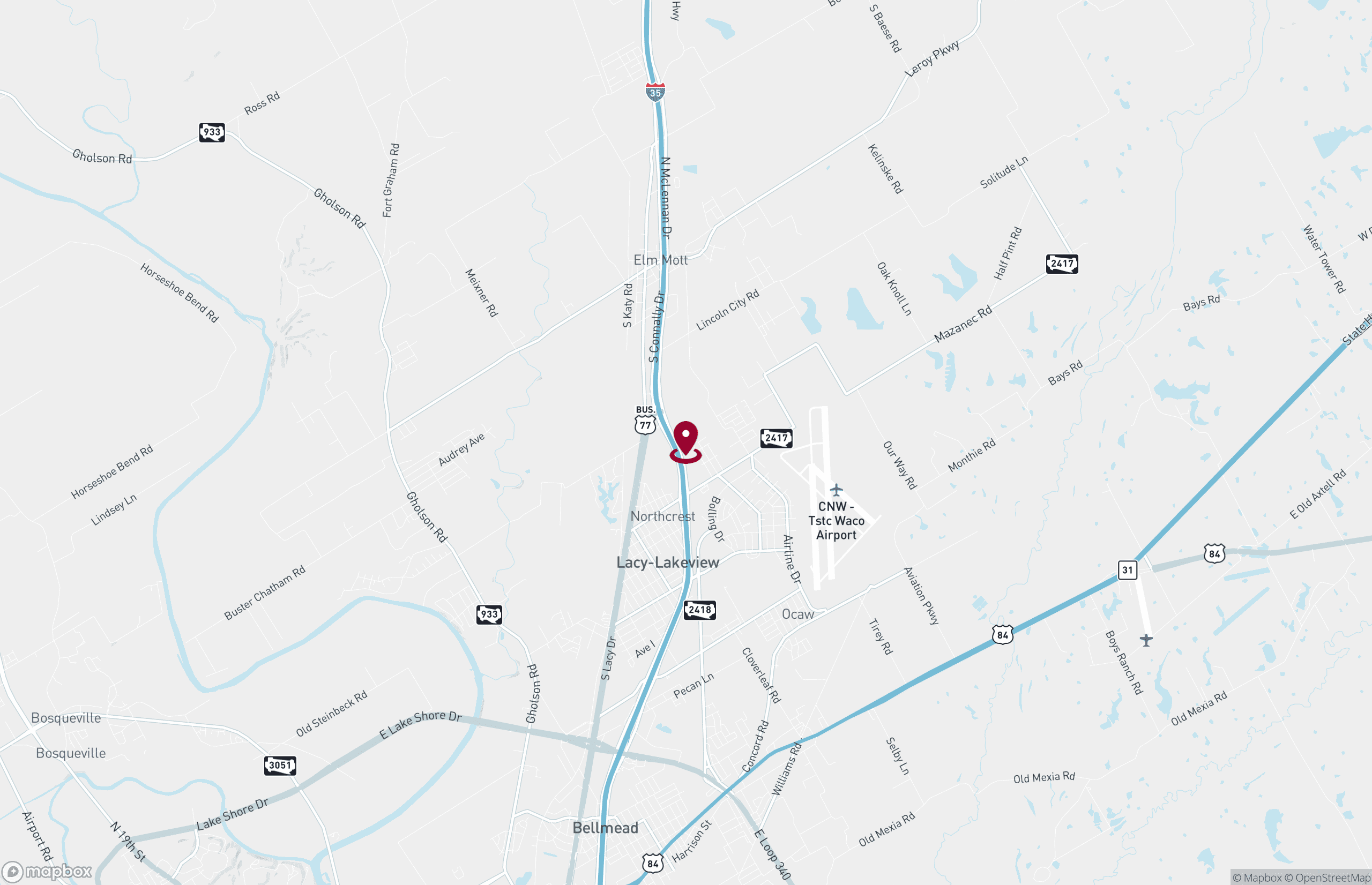 Map Industrial Property for Lease or Sale - 6575 Interstate 35 North Frontage Road, Waco, Texas, 76705 (2)
