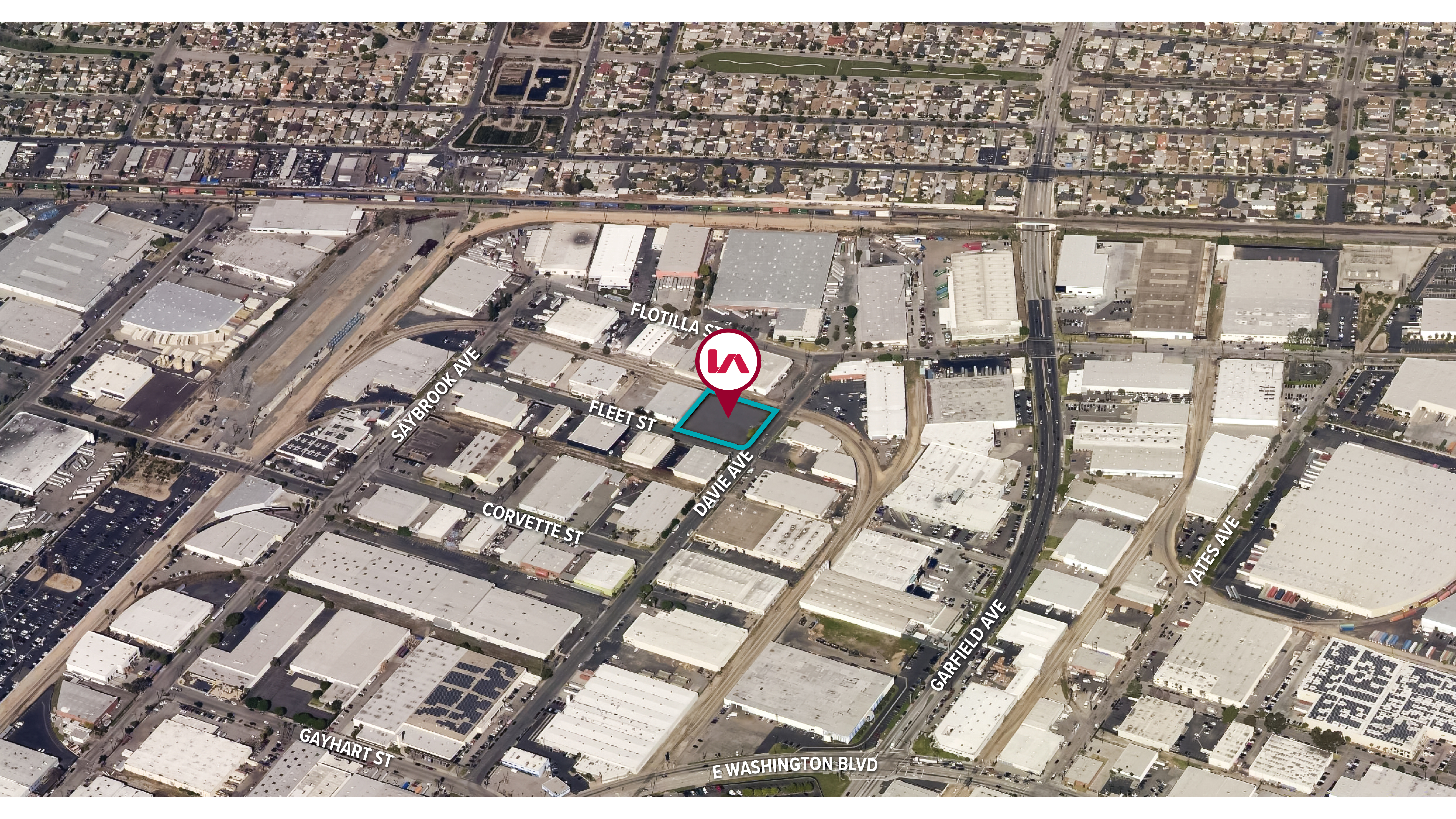 2041 Davie Ave, Aerial Photo - undefined Land for Sale - 2041 Davie Ave, Commerce, California, 90040 (2)