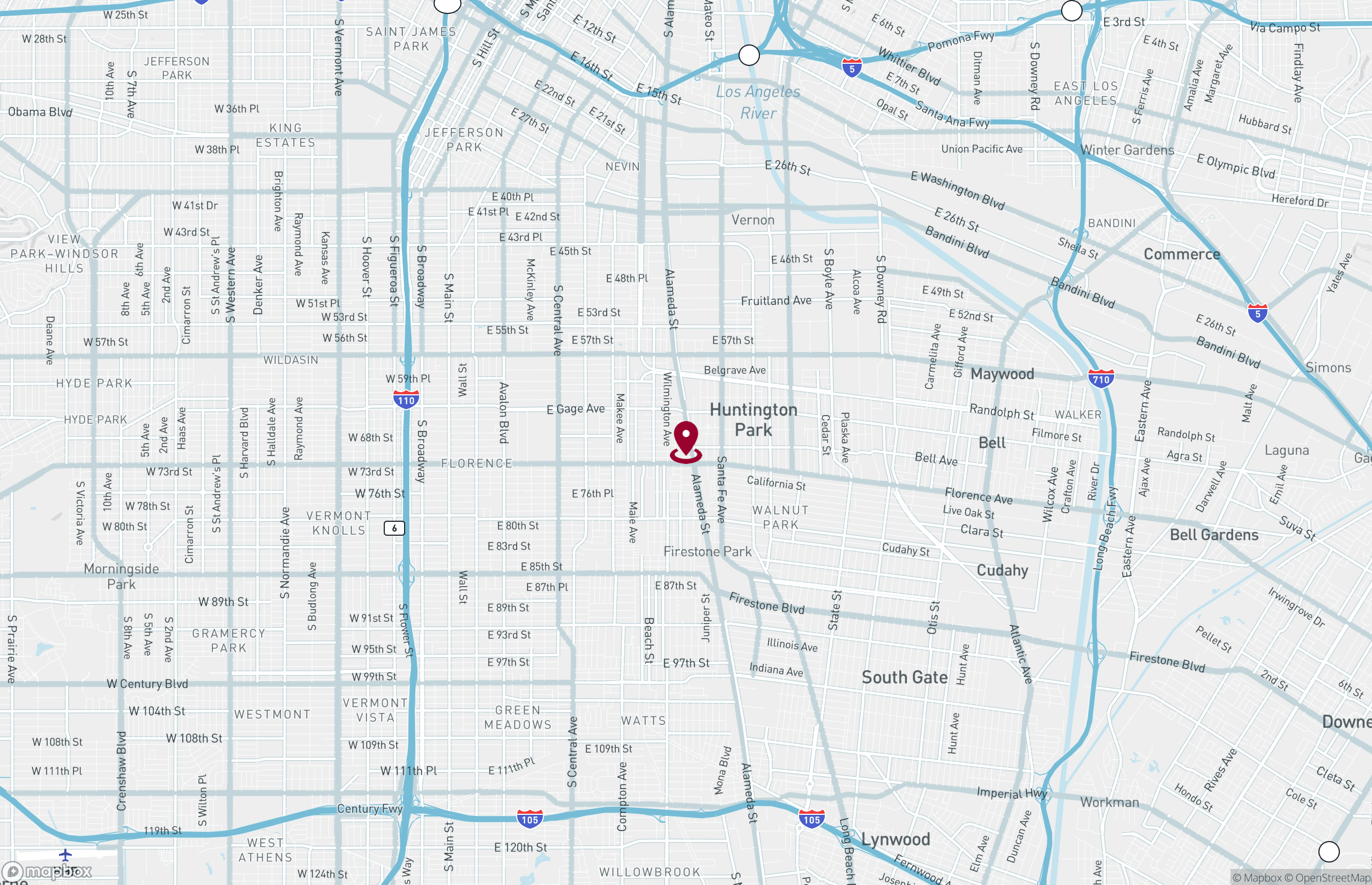 Map Industrial Property for Lease - 6901 S Alameda St, Huntington Park, California, 90255 (8)